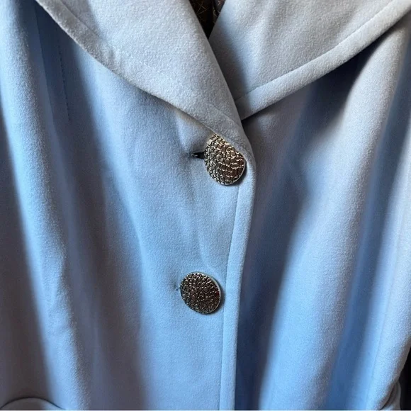 Elegant Light Blue Trench Coat - Picture 2 of 3